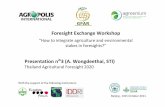 Foresight Exchange Workshop - Home | Food and … · Foresight Exchange Workshop “How to integrate agriculture and environmental stakes in foresights?” Beijing , 16th October