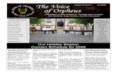 The Voice of Orpheus - Sons of Orpheus Home Page · program with a clarinet and kazoo ver- ... black leather vests and western hats to the Nicolai-kirche, ... The Voice of Orpheus