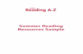 Summer Reading Resources Sample - Learning A-Z: … · Summer Reading Resources Sample. Summer School ... Introduce and Connect b. ... 1. Raz-Kids or RAZ book on student’s level