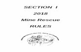 SECTION I 2018 Mine Rescue RULES - msha.gov Mine Rescue/2018 Mine... · sound-powered telephone communication system (lifeline), teams may provide up to two persons to assist in managing