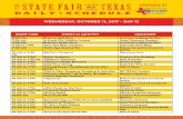 1 7 STATE FAIR of texas DAILY SCHEDULE · 2 0 STATE FAIR of texas 1 7 WEDNESDAY, OCTOBER 11, 2017 • DAY 13 START TIME EVENT OR ACTIVITY LOCATION ... 02:00 PM Thomas Sclar Y Flamenco