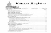 Kris W. Kobach, Secretary of State€¦ · Kris W. Kobach, Secretary of State Vol. 32, No. 5 January 31, ... Send change of address form to Kansas Register, ... Kris W. Kobach Secretary
