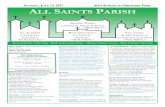 ALL SAINTS PARISH · Thankful for the love of Christ, All Saints Parish is a Catholic, multicultural community in which the Eucharist is the center of our parish life,