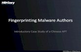 Fingerprinting Malware Authors - FIRST · Cashier / Mule. Bank Broker. Forger. ... a malware program ... GNU C++ demangle see libiberty/cplus-dem.c and include/demangle.h; Delphi