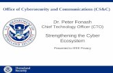 Dr. Peter Fonash - IEEEsites.ieee.org/njcoast/files/2015/02/Strengthening-the-Cyber... · Incidents spread at network speed ... Supply Chain Code Manipulation Malware Modified From