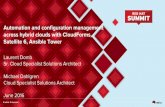 Automation and configuration management across …€¦ · Automation and configuration management across hybrid clouds with CloudForms, Satellite 6, Ansible Tower Laurent Domb Sr.