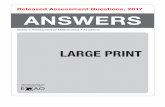 Released Assessment Questions, 2017 ANSWERS - … · 2017-08-30 · ANSWERS Released Assessment Questions, 2017 ... Answering Multiple-Choice uestions. Answe a pee e e a e awe a e