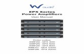 EPX Series Power Amplifiers - Farnell element14 · EPX Series Power Amplifiers User Manual POWER PROTECT I O CLIP CLIP CH A POWER CH B POWER PROTECT I O ... one of the protection