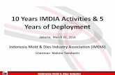 10 Years IMDIA Activities & 5 Years of DeploymentEng).pdf · Indonesia Mold & Dies Industry Association 10 Years IMDIA Activities & 5 Years of Deployment Indonesia Mold & Dies Industry