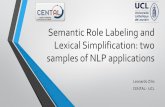 Semantic Role Labeling and Lexical Simplification: two ...cental.fltr.ucl.ac.be/team/seminaires/seminaire2016-2017/2016.10... · Semantic Role Labeling and Lexical Simplification: