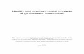 Health and environmental impacts of glufosinate … · Effects of glufosinate on wildlife and the environment 11 Agricultural impacts 12 Impacts of genetically modified glufosinate-tolerant