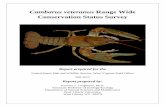 Cambarus veteranus Range Wide Conservation Status … · Cambarus veteranus. Range Wide . Conservation Status Survey . ... QHEI Score Conductivity ... 25 289Big Cub Creek Wyoming