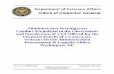 Department of Veterans Affairs · Department of Veterans Affairs Office of Inspector General . Administrative Investigation Conduct Prejudicial to the Government ... Veterans Health