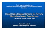 Paudyal, Ramesh Small-scale biogas scheme for Poverty ... · SmaSmallll-Scale Biogas Scheme for Poverty cale Biogas Scheme for ... 22. 11,000 persons got ... SoSocio-economic Implication
