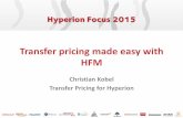 Transfer pricing made easy with HFM - AMOSCA · Transfer pricing made easy with HFM Christian Kobel Transfer Pricing for Hyperion. ... Cost calculation & allocation logic is designed,