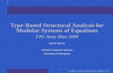 Type-Based Structural Analysis for Modular Systems …psznhn/Talks/FPLAD2009-TypeBasedStructuralA… · School of Computer Science ... Type-Based Structural Analysis for Modular Systems