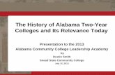 The History of Alabama Two-Year Colleges and Its Relevance ...training.ua.edu/academy/_documents/2013-2014/History-of-Alabama... · The History of Alabama Two-Year Colleges and Its