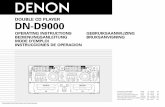Denon DN-D9000 User Guide Manual - billebro · interference that may cause undesired operation. This Class B digital apparatus meets all requirements of the Canadian Interference-Causing