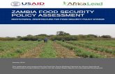 ZAMBIA FOOD SECURITY POLICY ASSESSMENT · Policy Implementation Budget Committed by Host Country ... This work will help inform USAID as it explores new approaches ... MUSIKA COMACO,