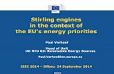 Stirling engines in the context of the EU's energy … 2014.pdf · Stirling engines in the context of ... H2020-LCE-2014-1 Proposals concerned with Stirling engines have been submitted