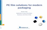 PE film solutions for modern packaging - CREON Energy · • Tubular and flat printed and non- ... High gloss film with good mechanical and shrink properties. ... • Film elasticity