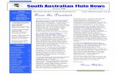 South Australian Flute News - flutesocietyofsa.org€¦SA FLUTE NEWS Page 2 David Cubbin Performers Claire Walker, Quan Zhao, Anouvong Liensavanh WELCOME TO OUR NEW MEMBERS Quan Zhao