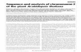articles Sequenceandanalysisofchromosome2 of the plant ... · 2/20/2012 · articles Sequenceandanalysisofchromosome2 of the plant Arabidopsis thaliana ... (27.1%) weredesignated