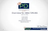Overview for ABA/ ORUBA - blink.ucsd.edublink.ucsd.edu/_files/erap/erap_aba.pdf · Overview for ABA/ ORUBA March 14, 2013 Linda Collins ... (project assignments) ... Evaluating scope