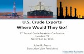 U.S. Crude Exports Where Would They Go? - Turner, … · U.S. Crude Exports Where Would They Go? 2 nd Annual Crude-by-Water Conference Houston, TX . ... • Publish various outlook