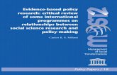 Evidence-based policy research: critical review of …unesdoc.unesco.org/images/0018/001834/183415e.pdf · Evidence-based policy research: ... on the links between research and policy