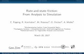 Rate-and-state friction: From Analysis to Simulation · Thrust faults Strike-slip faults References Rate-and-state friction: From Analysis to Simulation E. Pipping, R. Kornhuber1,