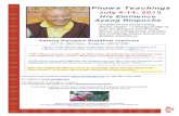 Phowa Teachings - FreeLists · Phowa Teachings July 4-14, 2013 His Eminence Ayang Rinpoche Considered the world's living Phowa master – a lineage-holder of both the Nyingma and