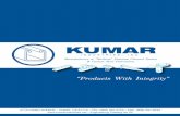 “Products With Integrity” - Kumar Industries FULL CATALOG.pdf · KUMAR INDUSTRIES, INC. Manufacturers of “Nu-Strut” Framing Channel System & Custom Steel Fabrication 4775