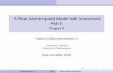 A Real Intertemporal Model with Investment Part II - Chapter 9 · A Real Intertemporal Model with Investment Part II ... Part II 3/34 Topics in Macroeconomics. ... Total Factor Productivity
