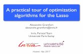 A practical tour of optimization algorithms for the Lasso · A practical tour of optimization algorithms for the Lasso Huawei - Apr. 2017. Alex Gramfort Algorithms for the Lasso Outline