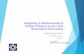 Mainstreaming of Energy Efficiency in the Local … · Integration & Mainstreaming of Energy Efficiency at the Local Government Units (LGUs) ... a referral code to the National Building