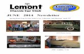 JUNE 2014 Newsletter - Lemont Classic Car Club Newsletter 2014.pdf · JUNE 2014 Newsletter ... Carb #2 Edelbrock 1406 600 cfm cleaned with rebuild kit installed, Ready to install