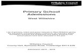 Primary School Admissions - Home - Wiltshire Council · Primary School Admissions . West Wiltshire . List of primary, ... PAN The number of pupils who will be admitted into reception