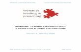 Version 1, January 2018 - The Methodist Church in Britain · Worship Leader in training can be a Worship Leader or a Local Preacher. The mentor’s primary responsibility is to act