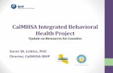 CalMHSA Integrated Behavioral Health Project · District Chief, Los Angeles County Department of Mental Health . MHSA Innovation Program ... Milestones of Recovery Scale •Substance