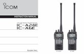 IC-A24E/IC-A6E INSTRUCTION MANUAL - Icom€¦ · i FOREWORD Thank you for purchasing this Icom product. The IC-A24E/ A6E VHF AIR BAND TRANSCEIVER is designed and built with Icom’s