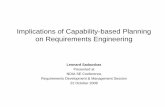 Implications of Capability-based Planning on Requirements ... · Implications of Capability-based Planning on Requirements Engineering Leonard Sadauskas Presented at NDIA SE Conference