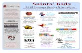 Saints' Kids - Shawnee Community College Kids Flyer & Registration Form.pdf · Saints' Kids 2015 Summer Camps & Activities ... Registration and fees are due at least one week before