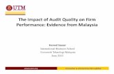 The Impact of Audit Quality on Firm Performance: Evidence ...akademiabaru.com/wvsocial/temp/acc4a.pdf · The Impact of Audit Quality on Firm Performance: Evidence from Malaysia Hamed
