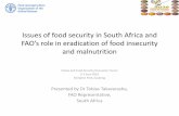 Issues of food security in South Africa and FAO’s role … · &AO’s role in eradication of food insecurity and malnutrition Pulses ... benefits of pulses as part of sustainable