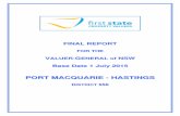 Port Macquarie - Hastings Final Report 2015 · Business Value levels for business zoned land in the Port Macquarie retail area have remained stable. ... dairy and beef cattle farming,