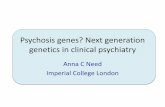 Psychosis genes? Next generation genetics in … · Next generation genetics in clinical psychiatry ... Mendelian Forms of Complex Brain ... Disorder Gene Symbol Disorder Gene