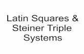 Latin Squares & Steiner Triple Systems - UC Denvermath.ucdenver.edu/~wcherowi/courses/m6406/latinsts.pdf · Latin Squares Latin squares have a long history. The concept probably originated