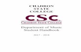 CHADRON STATE COLLEGE Fall 2017.pdfPiano Proficiency Exam .....13 Freshman Admission to Candidacy.....14 Sophomore Qualifying Exam.....15 ... Wind Symphony, and Guitar Ensemble. The