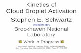 Kinetics of Cloud Droplet Activation Stephen E. Schwartz · Kinetics of cloud droplet activation. S. E. Schwartz, Brookhaven National Laboratory Symposium on Atmospheric and Physical